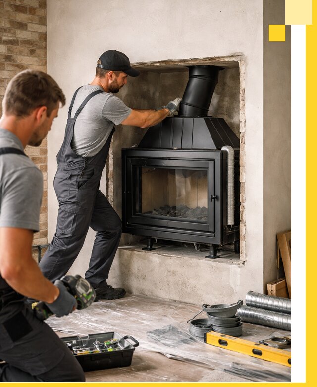 Установка каминных топок в Коломне: монтаж, подключение