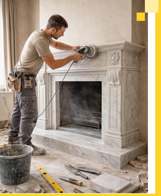 Изготовление и установка мраморных каминов в Коломне под ключ