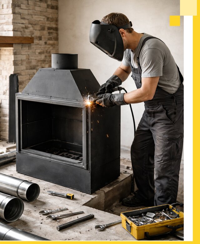 Продажа и установка металлических каминов в Коломне под ключ