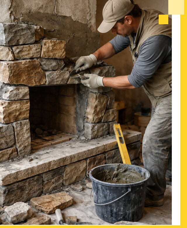 Изготовление и установка каменных каминов под ключ в Коломне