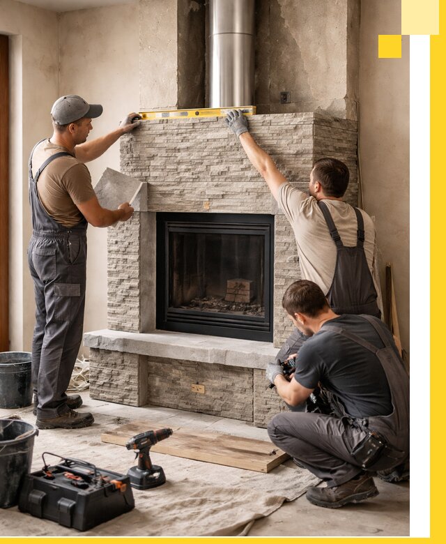 Профессиональный монтаж каминов под ключ в Коломне для дома