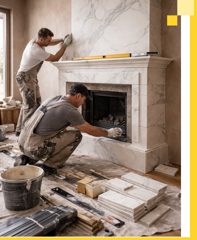 Отделка каминов в Коломне качественные облицовочные работы