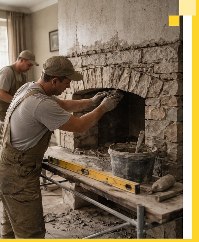 Изготовление каминов под ключ в Коломне, монтаж и отделка