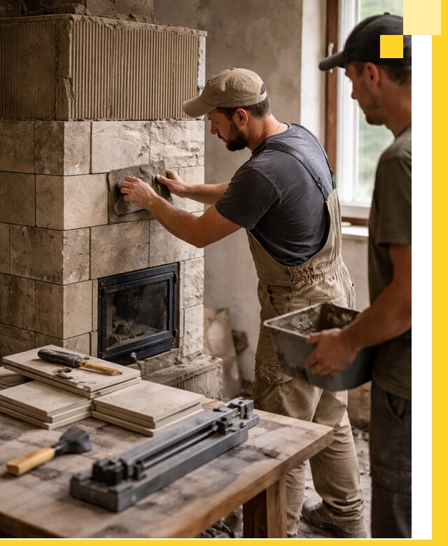 Профессиональная облицовка печей в Коломне: керамика и камень