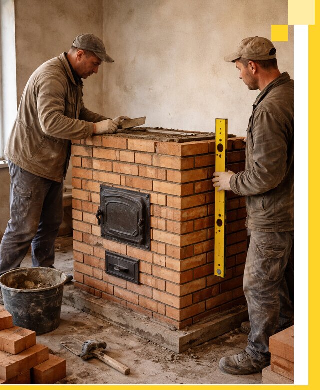 Отопительные печи под ключ в Коломне, установка и сборка