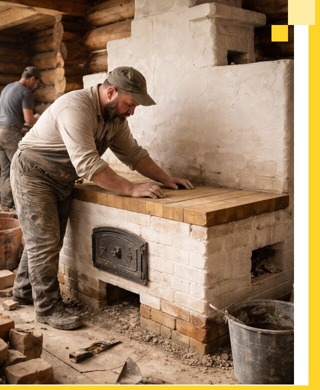 Проектирование и установка русской печи с лежанкой в Коломне