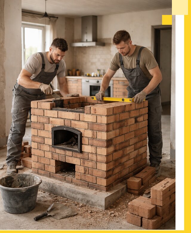 Установка и монтаж печей в частном доме в Коломне под ключ