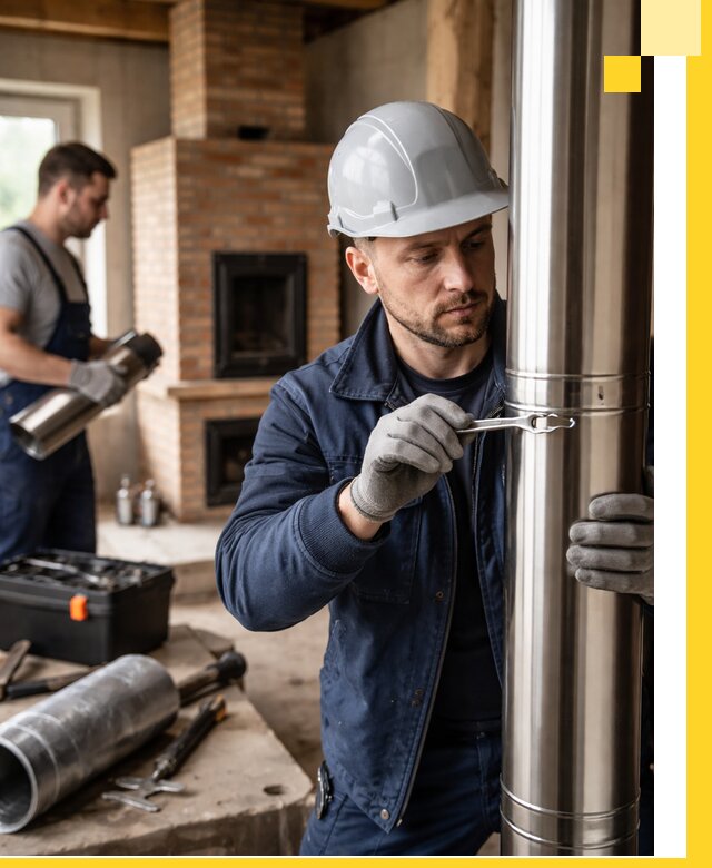 Профессиональный монтаж дымоходов для печей в Коломне