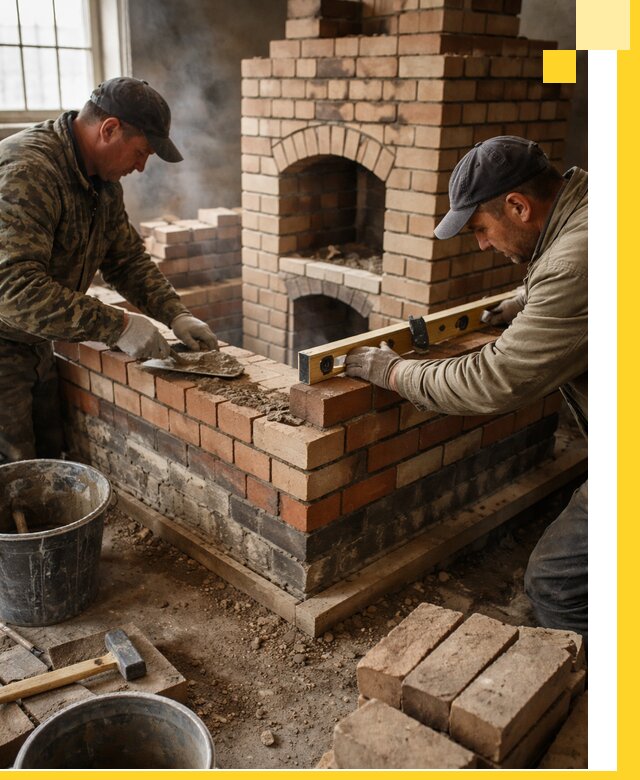 Изготовление и монтаж печей и каминов из кирпича в Коломне