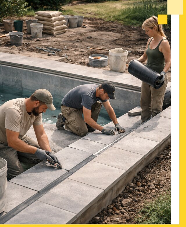 Строительство и монтаж уличных бассейнов под ключ в Коломне