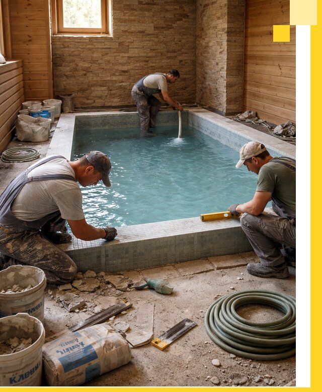 Проектирование и строительство бассейнов для бани в Коломне