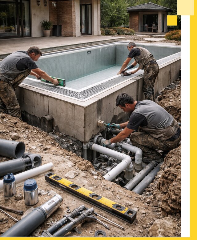 Строительство переливных бассейнов в Коломне под ключ