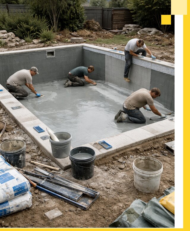 Изготовление и монтаж чаши бассейна под ключ в Коломне