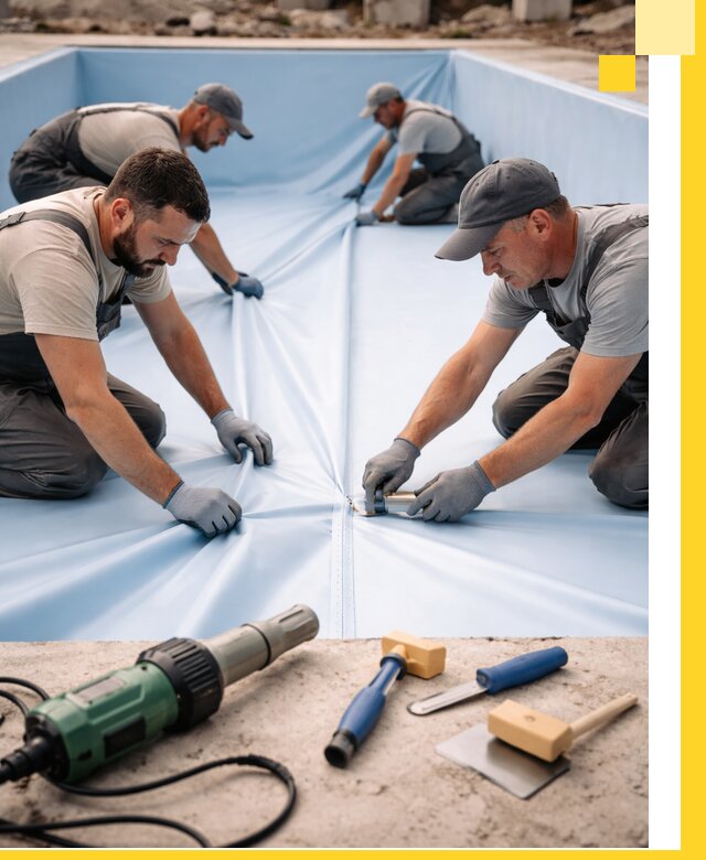 ПВХ пленка для бассейнов с монтажом и гарантией в Коломне