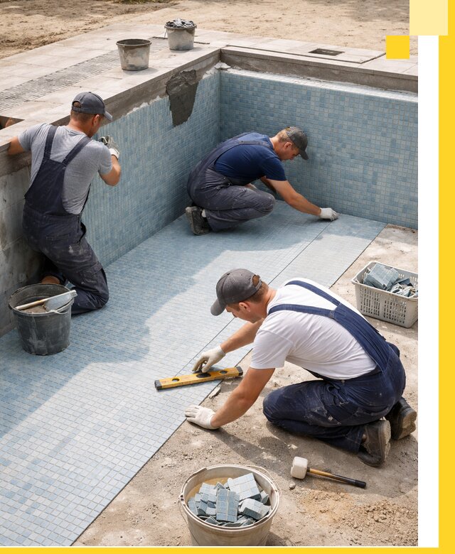 Укладка и установка плитки для бассейнов под ключ в Коломне