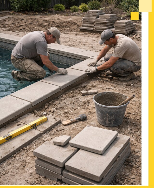 Установка и изготовление копингового камня для бассейнов в Коломне