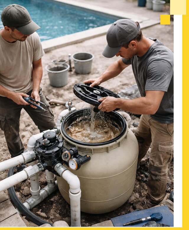 Установка и обслуживание песочных фильтров для бассейнов в Коломне