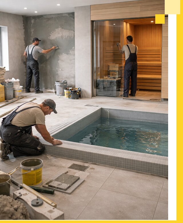 Проектирование и строительство сауны с бассейном в Коломне