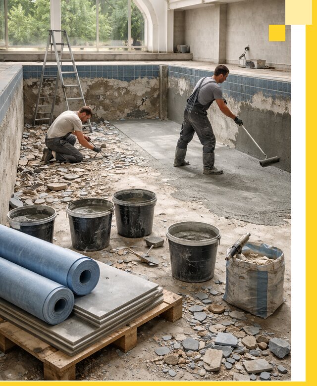 Реконструкция бассейнов в Коломне: ремонт, гидроизоляция