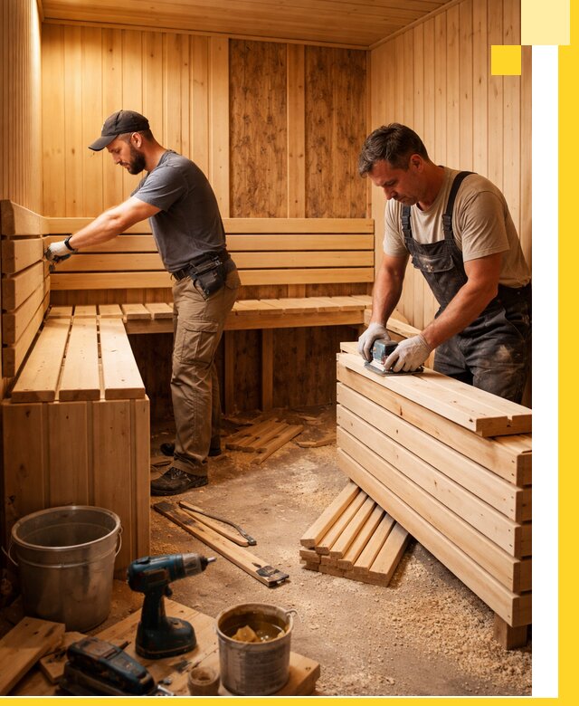Профессиональный комплексный ремонт саун под ключ в Коломне