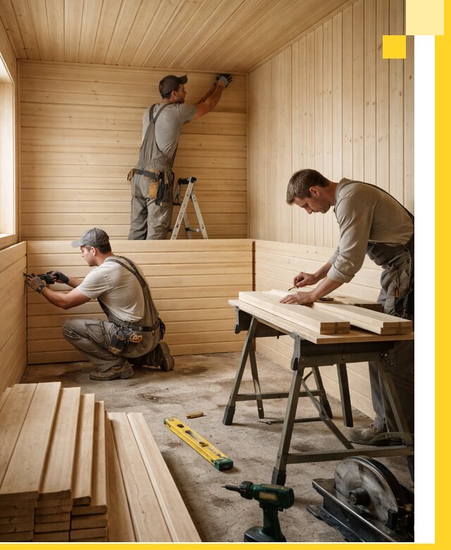 Обшивка саун в Коломне из натуральной древесины под ключ