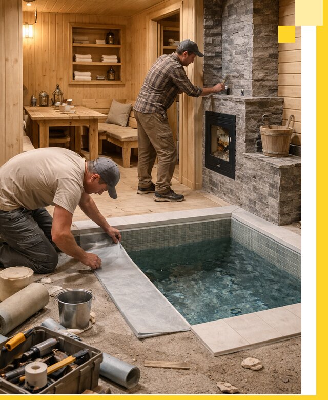 Строительство бань с комнатой отдыха под ключ в Коломне