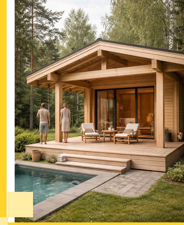 Бани с террасой под ключ в Коломне от 608340 р. | ЭриданКлм