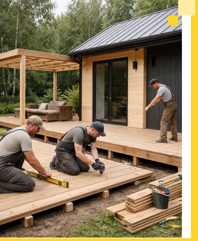 Строительство бань с террасой и бассейном под ключ в Коломне