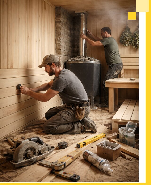 Полное строительство и оснащение парных под ключ в Коломне