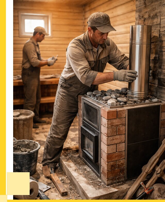 Монтаж печи в бане под ключ в Коломне от 20278 р. | ЭриданКлм