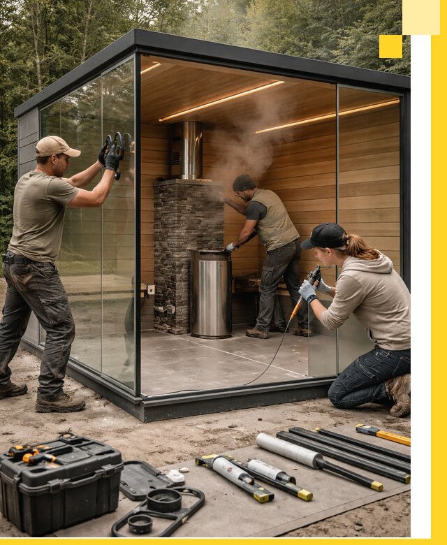 Проектирование и строительство стеклянных бань в Коломне