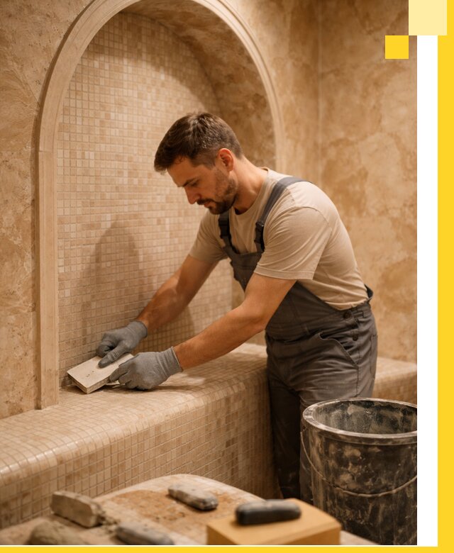 Профессиональная отделка хамамов с мозаикой под ключ в Коломне