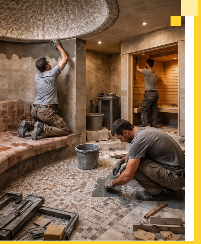 Проект и строительство хамама бани и сауны под ключ в Коломне