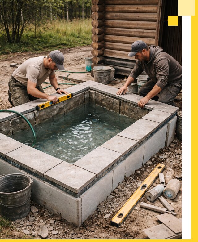 Изготовление и установка холодных купелей под ключ в Коломне